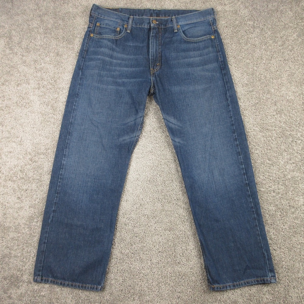 Levis Jeans Mens 36x30 Blue 569 Loose Straight Baggy Faded Whisker Denim Pants